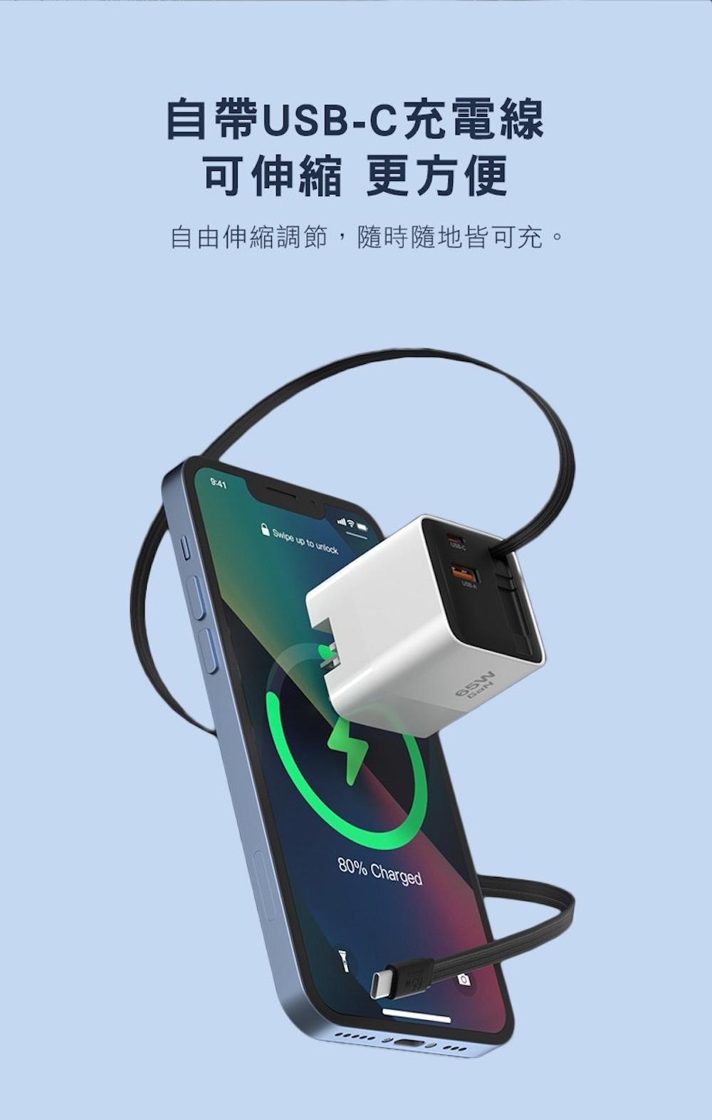 SHIBUDI聯名GAN萬國轉接頭65W快充充電器(黑）